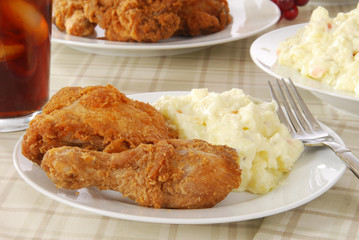 Fried chicken and potato salad