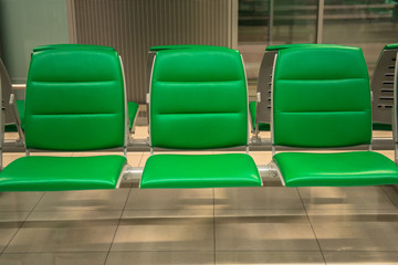 Obraz premium Empty seats in airport lounge