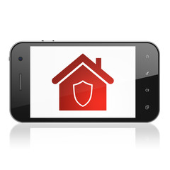 Finance concept: Home on smartphone