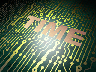 Timeline concept: circuit board with Time