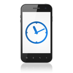 Timeline concept: Clock on smartphone