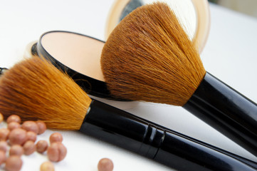 Professional make-up palette and brushes