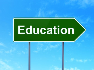 Education concept: Education on road sign background