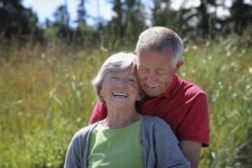 Fototapeta premium Happy old couple outside
