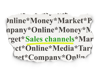 Advertising concept: Sales Channels on Paper background
