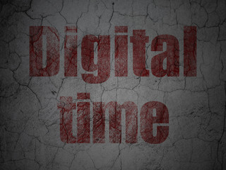 Timeline concept: Digital Time on grunge wall background