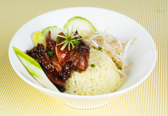 Chicken Rice on background, asia food