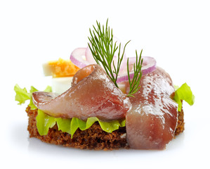 brown bread sandwich with anchovies