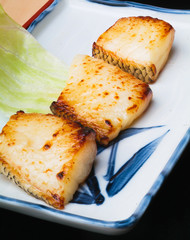 japanese grill fish on background