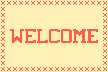 Pixel Welcome Matt in with a Cross Border and Plain Background