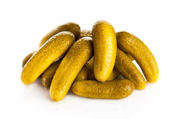 cucumbers pickled isolated on white background