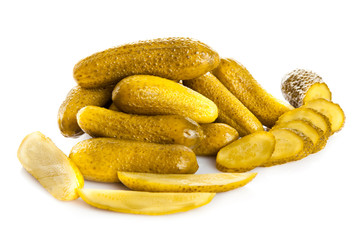cucumbers pickled isolated on white background