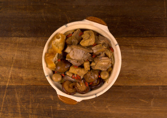 ba kut teh. Malaysian stew of pork and herbal soup,