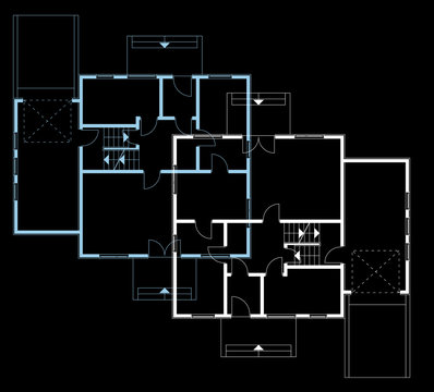 ground floor blueprint. vector illustration