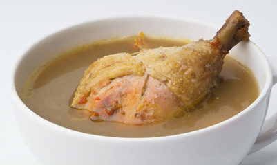 chicken soup, chicken soup on background