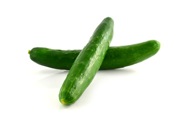 Japanese cucumber isolated on white background