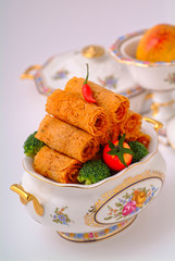 Dried and baked cuttlefish scroll