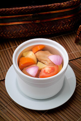 Chicken and herb soup, Chinese food style.