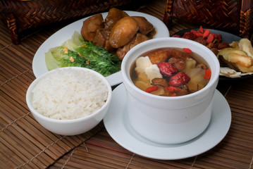 duck and herb soup, Chinese food style