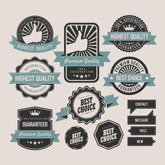 Vintage labels and ribbon retro style set - 58056731