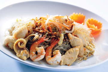 fried rice noodles with Seafood