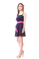 Girl in summer style. Fashion photo isolated