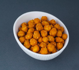 Peanuts mix sugar sprinkle with sesame seeds