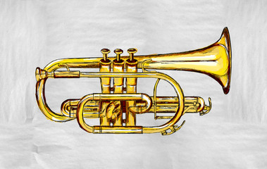 Obraz na płótnie Canvas Trumpet Painting Image