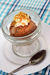 Ice cream with dressing close up shoot