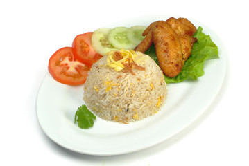 fried rice. a series of nine Asian food dishes.
