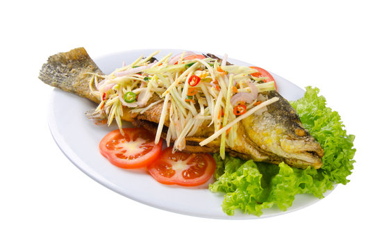 fried fish with vegetable