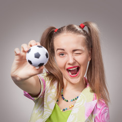 football fan beautiful young girl