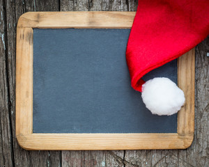 Obraz na płótnie Canvas Christmas card blank with Santa hat
