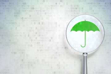 Safety concept:  Umbrella with optical glass on digital