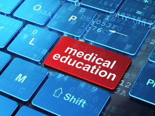 Fototapeta premium Education concept: Medical Education on keyboard background