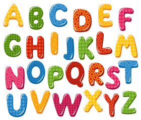 Colorful alphabet letters