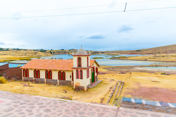 Fototapeta na wymiar Architektury i budownictwa w Sillustani, Peru, Ameryka Południowa
