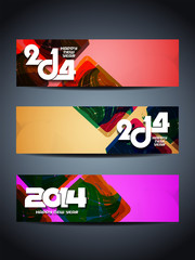 colorful vector web header designs for new year 2014.
