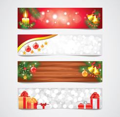 Naklejka premium Christmas holidays vector banners set