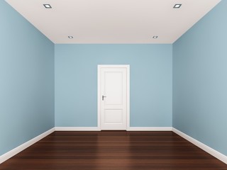 light blue ,empty room,3d nterior