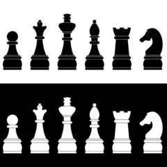 Set of chess icons, vector illustration