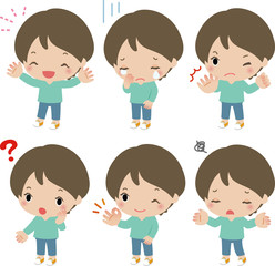 若い女性のいろいろな表情