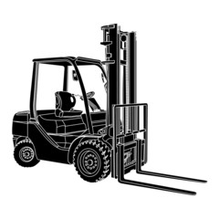 Forklift silhouette vector