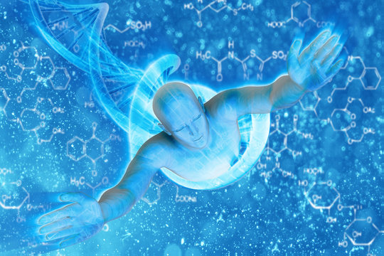 human DNA and concept of the birth of humanity