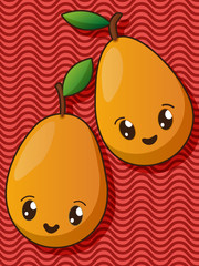 Kawaii pear icons