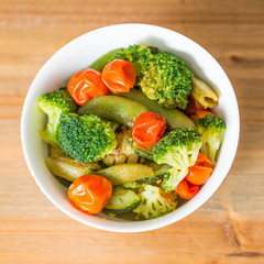Bowls of variety vegetables