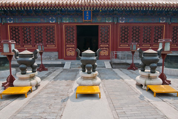 Hall  in Temple of Earth in Ditan Park, Beijing, China