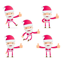 Santa in various poses for use in advertising, presentations,