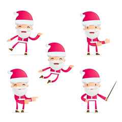 Santa in various poses for use in advertising, presentations,