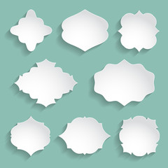 set of white paper decorative frames